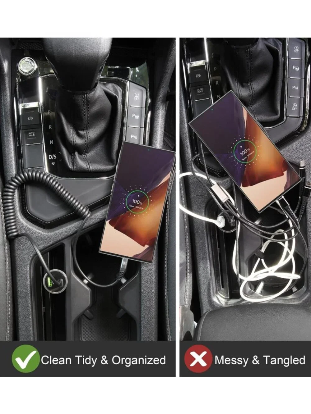 Coiled USB C to USB C Charger Cable 3FT & 6FT - 2 Pack for Car & Home Use